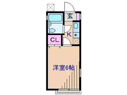 エスポワール2(1K/2階)の間取り写真