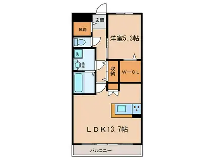 ドヌール諏訪(1LDK/4階)の間取り写真