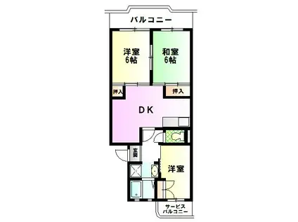 アーバンピアンカ(2LDK/3階)の間取り写真