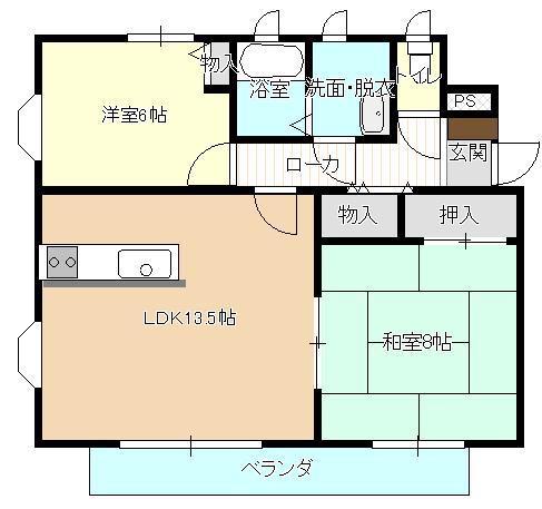 シャルムおおた(2LDK/3階)の間取り写真