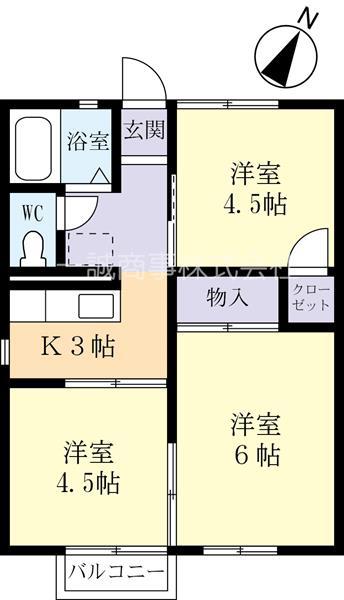 コーポタニ(3K/2階)の間取り写真