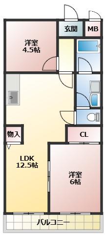 カネマンビル(3LDK/2階)の間取り写真