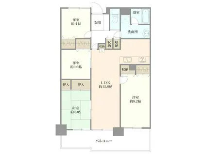 シャルマンコーポ駅南(3SLDK/9階)の間取り写真