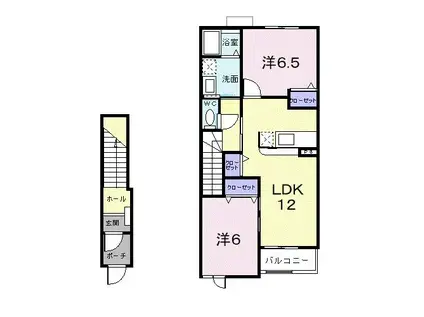 オーチャードビュー(2LDK/2階)の間取り写真