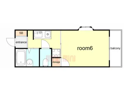 フラットミヤジマ(1K/1階)の間取り写真