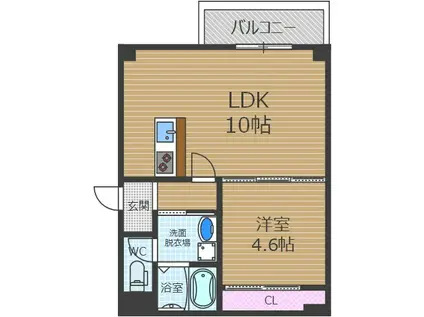 GARDENIA茨木(1LDK/1階)の間取り写真