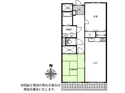 ロータスII(2LDK/3階)の間取り写真