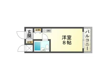 フェリックス福田(ワンルーム/4階)の間取り写真