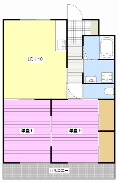 グレース広野I(2LDK/4階)の間取り写真