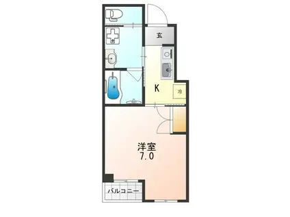 サンモールコート九条(1K/3階)の間取り写真