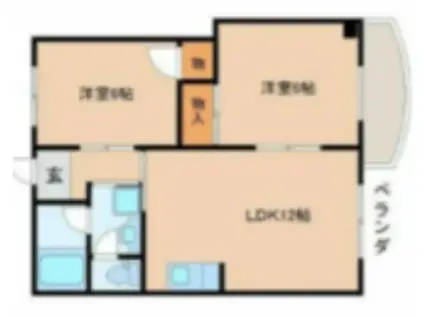 メゾンアルファ(2LDK/4階)の間取り写真