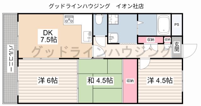 プチシャトウ(3DK/1階)の間取り写真