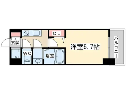 ALIVIS福島海老江(1K/10階)の間取り写真