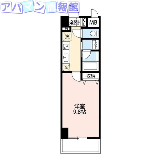 パークソレイユ新潟駅前(1K/3階)の間取り写真