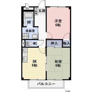 SURPLUSカーサフローレ(2DK/2階)の間取り写真