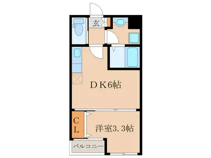 EXCIFE(1DK/2階)の間取り写真