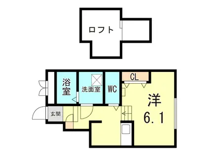 あんしん明神町08-3007(1K/1階)の間取り写真