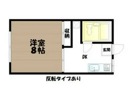 ハイツ栗崎(1DK/1階)の間取り写真