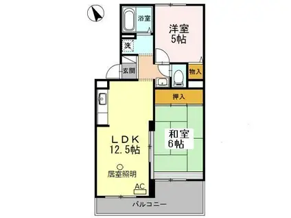 ヴァンベールしののめ A棟(2LDK/3階)の間取り写真