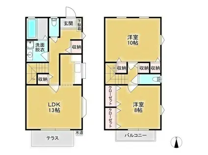 薬師台ガーデン(2LDK/1階)の間取り写真