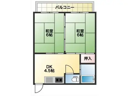 サンライズ泉ヶ岡A(2K/2階)の間取り写真