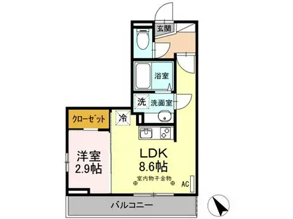 美麗・十日町(1LDK/3階)の間取り写真
