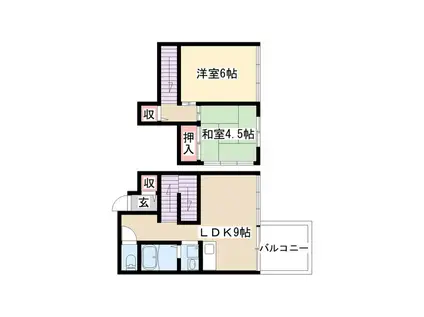 宇佐美マンション(2LDK/3階)の間取り写真