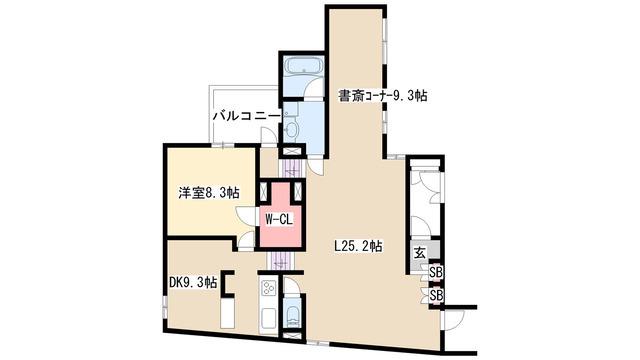 VISCONTI覚王山(1SLDK/3階)の間取り写真