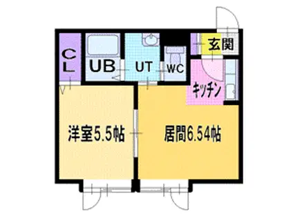 ワイズハウス(1LDK/1階)の間取り写真