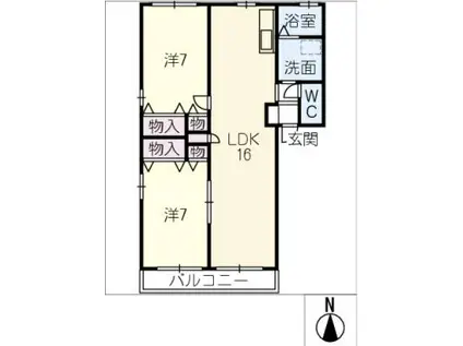 シェトワ丸山(2LDK/1階)の間取り写真