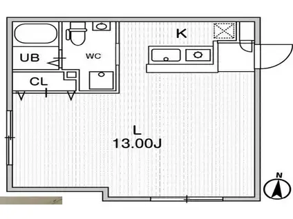 ルクレ代々木(ワンルーム/1階)の間取り写真
