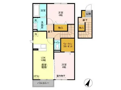 グラマードマレIII A(2LDK/2階)の間取り写真