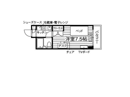 学生会館 フィエルテ都立家政(1K/3階)の間取り写真