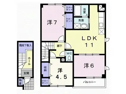 カトル・セゾン I(3LDK/2階)の間取り写真