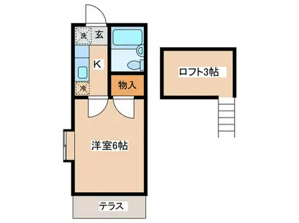 ハビテーションシルク(1K/1階)の間取り写真
