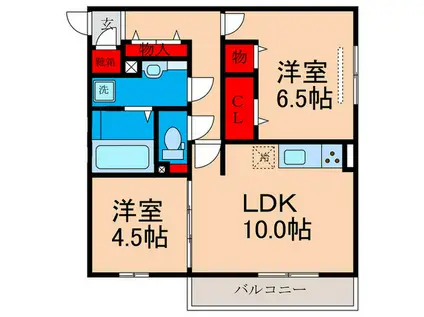 チアフル(2LDK/1階)の間取り写真