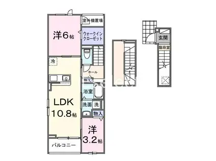 モア メゾン(2LDK/3階)の間取り写真
