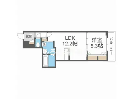 CASA BRANCHE(1LDK/3階)の間取り写真