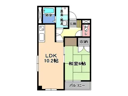 メゾンイール(1LDK/3階)の間取り写真