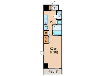 グランツ丸の内(1K/3階)の間取り写真