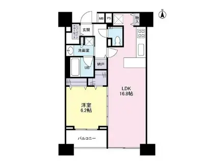 パークフラッツ中目黒(1LDK/11階)の間取り写真