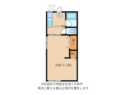 コーポ長山(1K/2階)の間取り写真