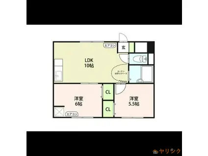 リベルナ三郷(2LDK/2階)の間取り写真