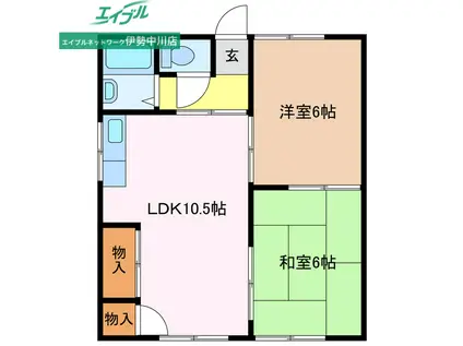 プレジール梅田(2LDK/1階)の間取り写真