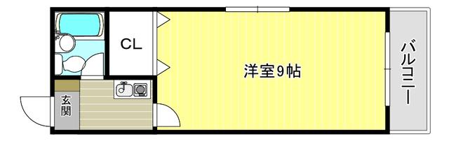 エルムマンション(1K/3階)の間取り写真