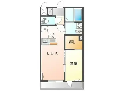 ARIETE(1LDK/1階)の間取り写真