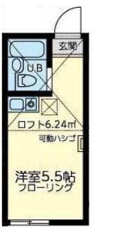 ユナイト阪東橋シドニーの杜(ワンルーム/1階)の間取り写真