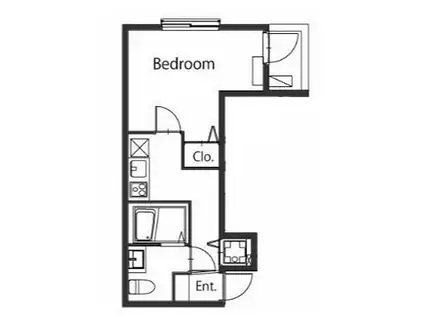 クラーロ三軒茶屋(1K/1階)の間取り写真