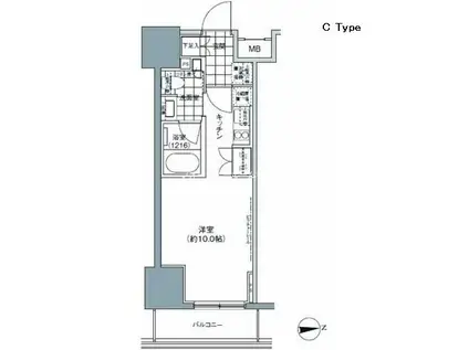 パークハビオ上野3丁目(ワンルーム/7階)の間取り写真