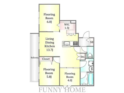 大崎4丁目メゾン(3LDK/3階)の間取り写真